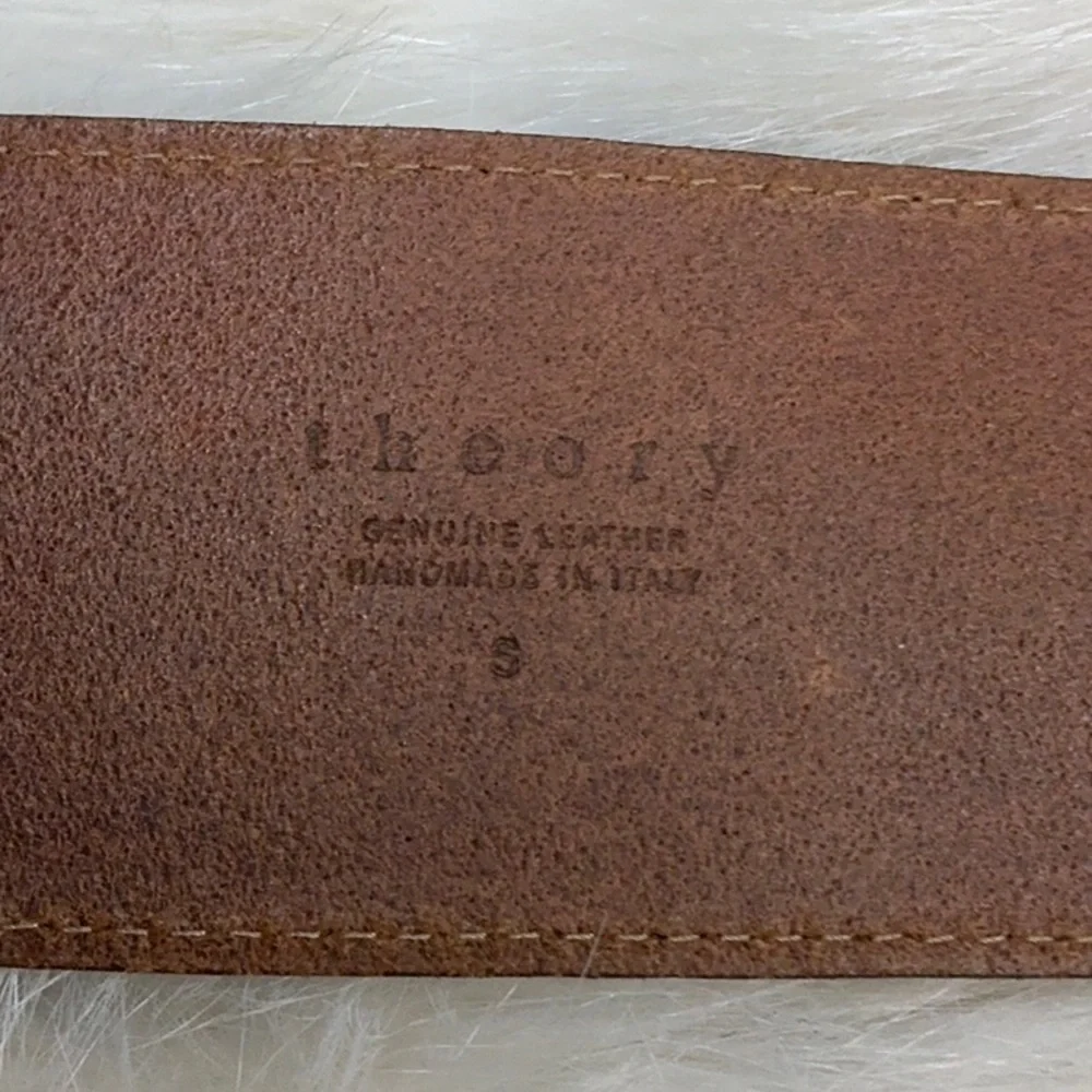 Theory leather belt RARE Italian leather luxury Belt brass handmade Italy‎ S M